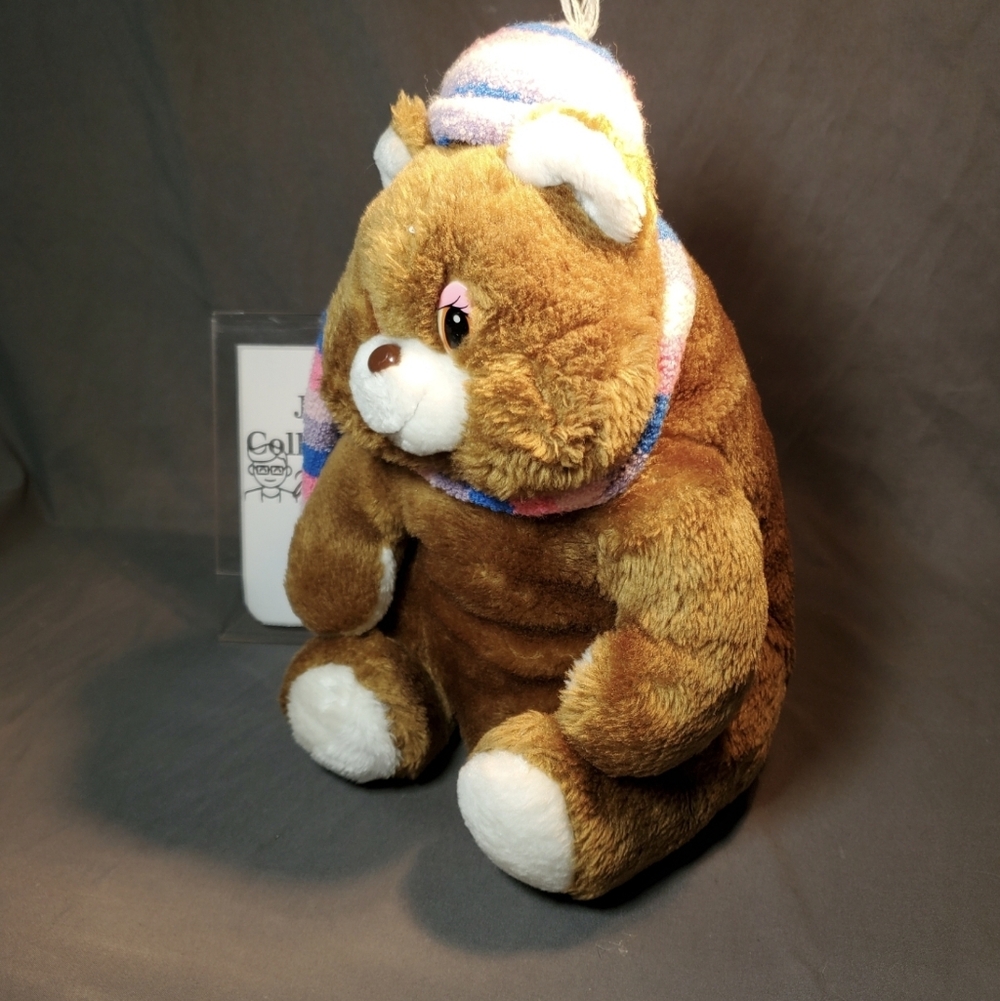 1984 Adorable Remarkable Bear Plush Snow Cap and Scarf Teddy Bear
